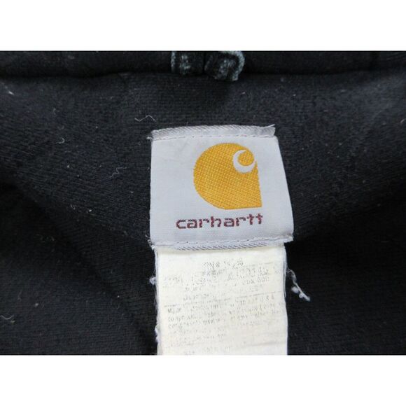 VINTAGE Carhartt Jacket J140 Mens 2XL XXL Black Duck Canvas Work Wear Hooded - Picture 13 of 16
